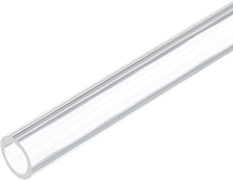 Rebower 12" Clear Plastic Rigid Pipe 10mm ID x 14mm OD (3/8" ID x 0.55" OD) Acrylic Round Polycarbonate Tubing, [for Plumbing, Hydraulics, Pneumatics, Aquarium] - Image 1